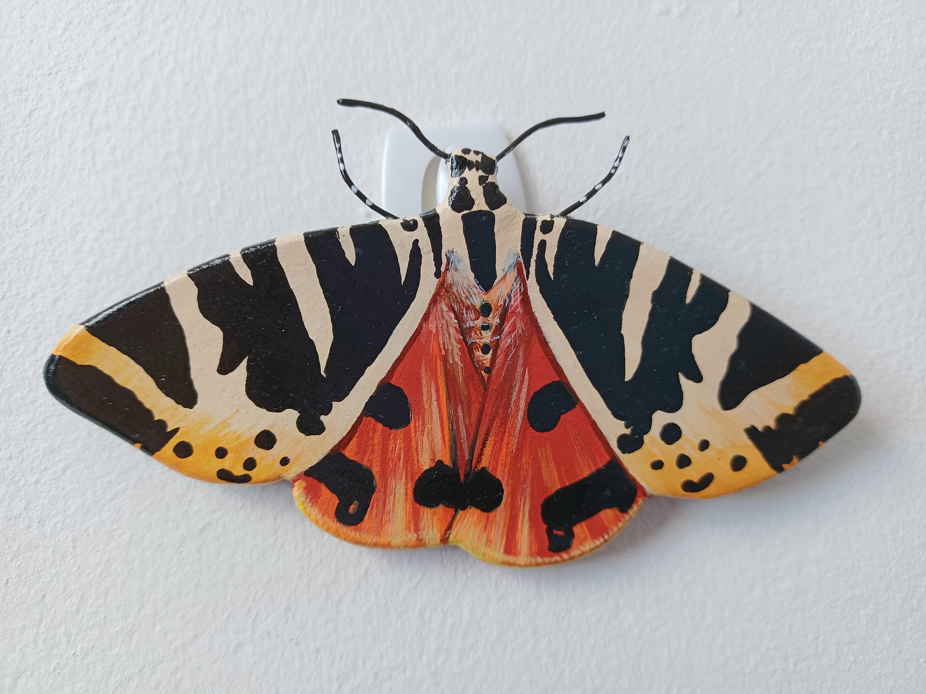 Ceramic Jersey tiger moth wall decor