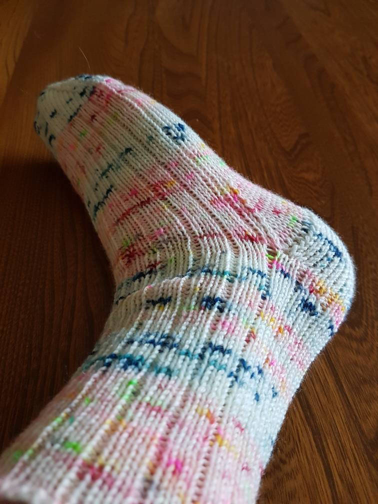 Socks classic ribbed pink and blue striped Etsy