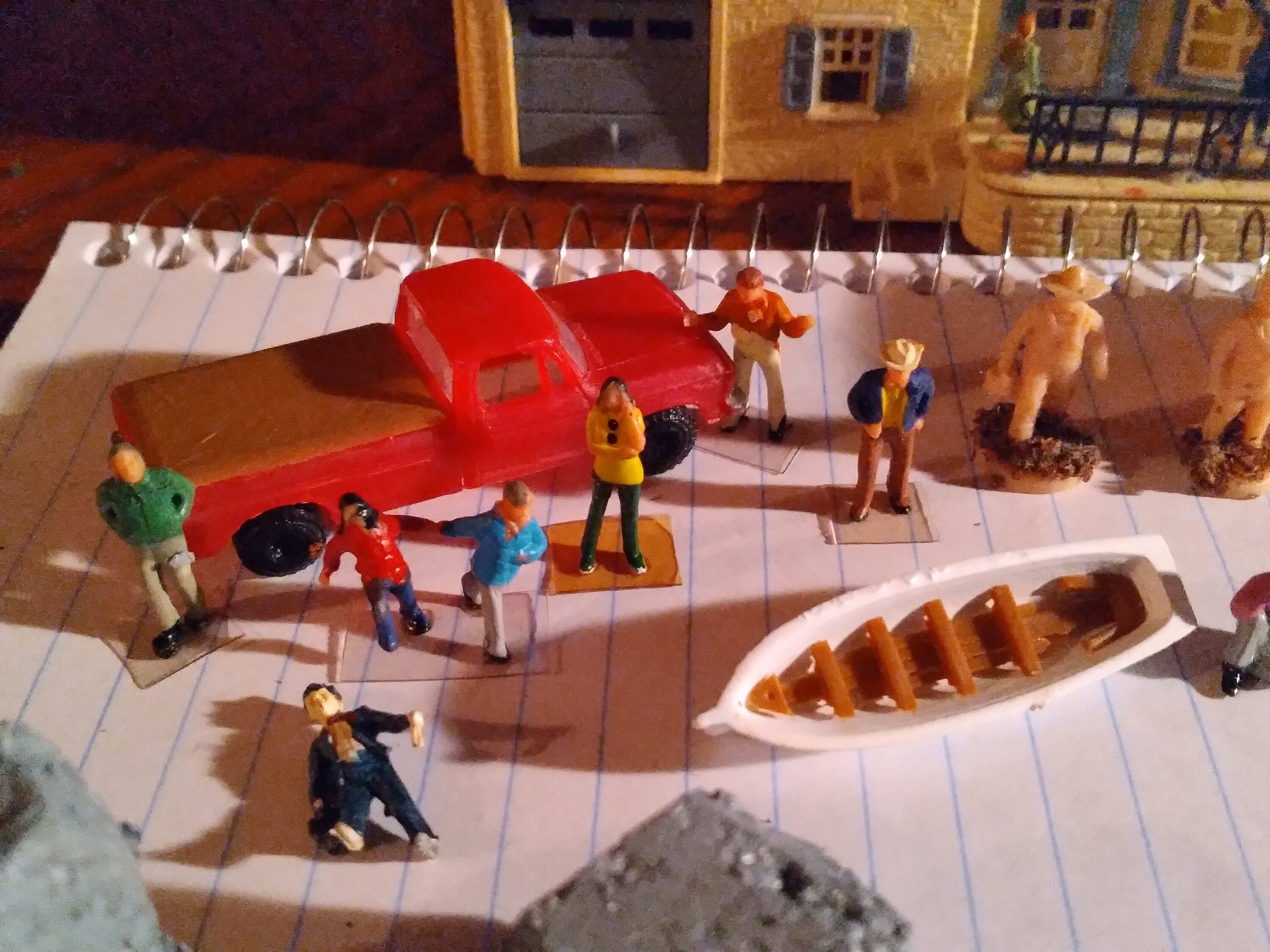 Vintage Life Like HO Scale Train Set People Cars Livestock