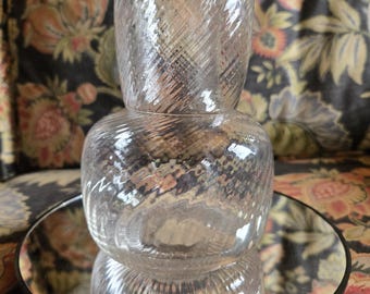 Vintage Swirl Glass Tumble Up Vintage glass Art Glass Bedside Table Water Carafe Nightstand Water Carafe Farmhouse Cottage Victorian