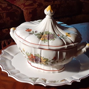Gorgeous Vintage Tureen and Platter Floral Pattern