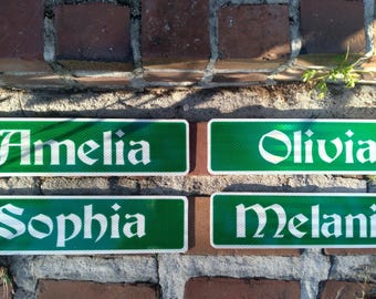 Custom Kids’ Name Signs – Inspired by Real Green Reflective Street Signs