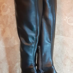 Tall, Black, Over-the-knee Boots, Platform, Zip, Stretch, Size 9.5 ...