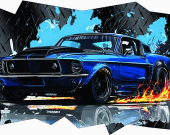 Wall Shredderz - Classic Ford Racing Mustang Wall Decal