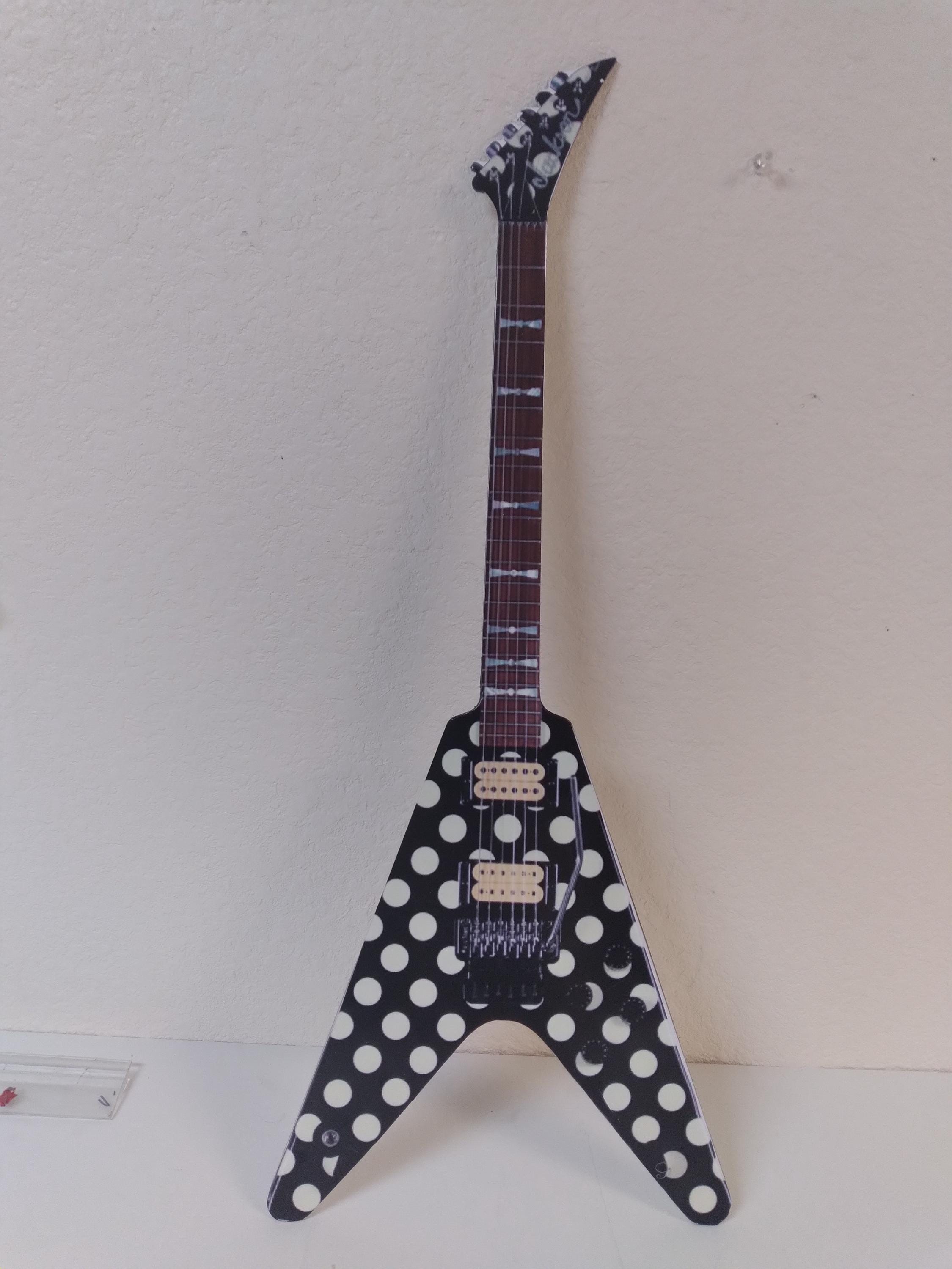 Randy Rhoads Polka Dot V Guitar Wall Hanging Sign - 20