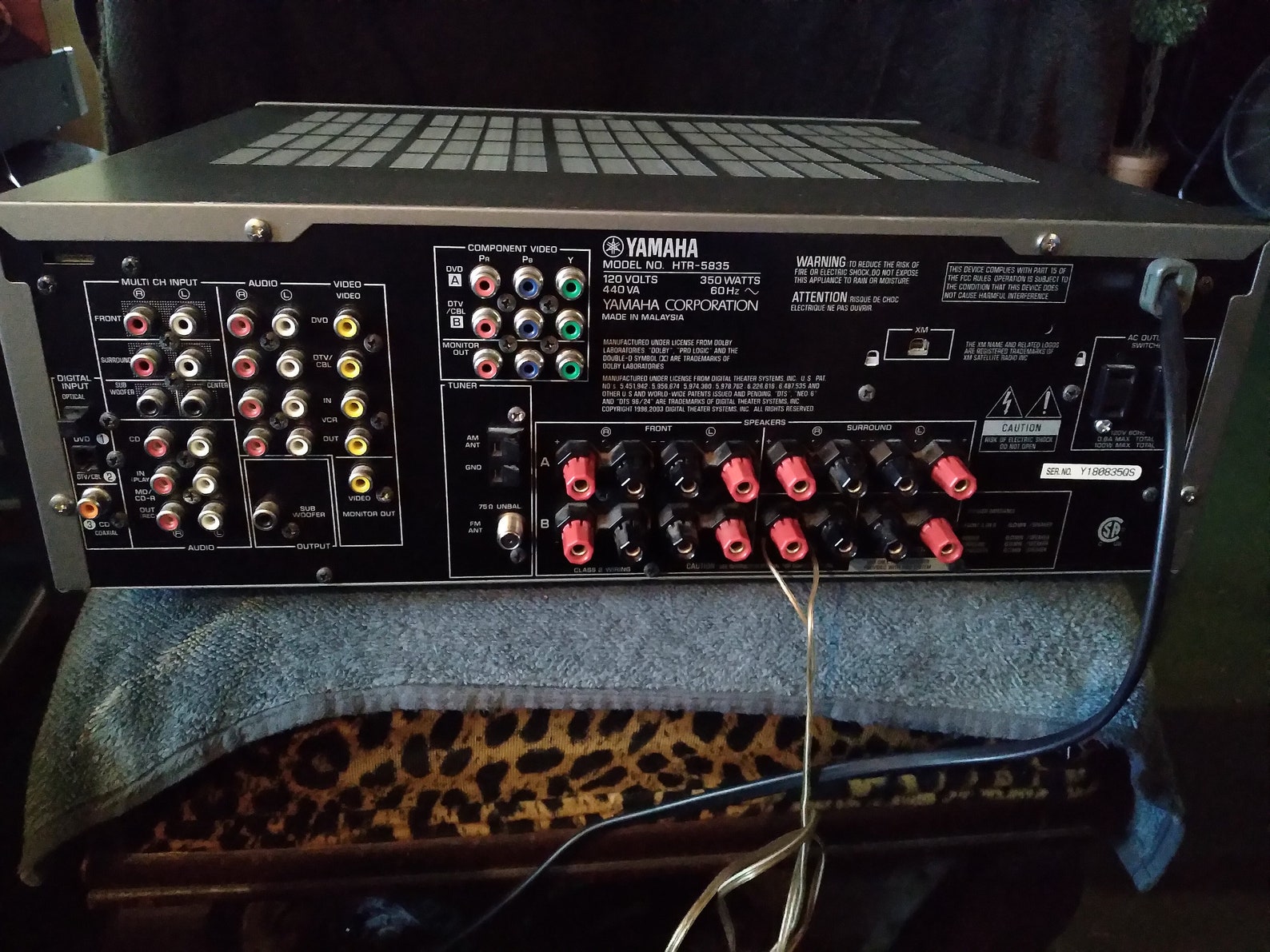 Yamaha HTR5835 Natural Sound Home Theater Receiver AM/FM 350 Etsy