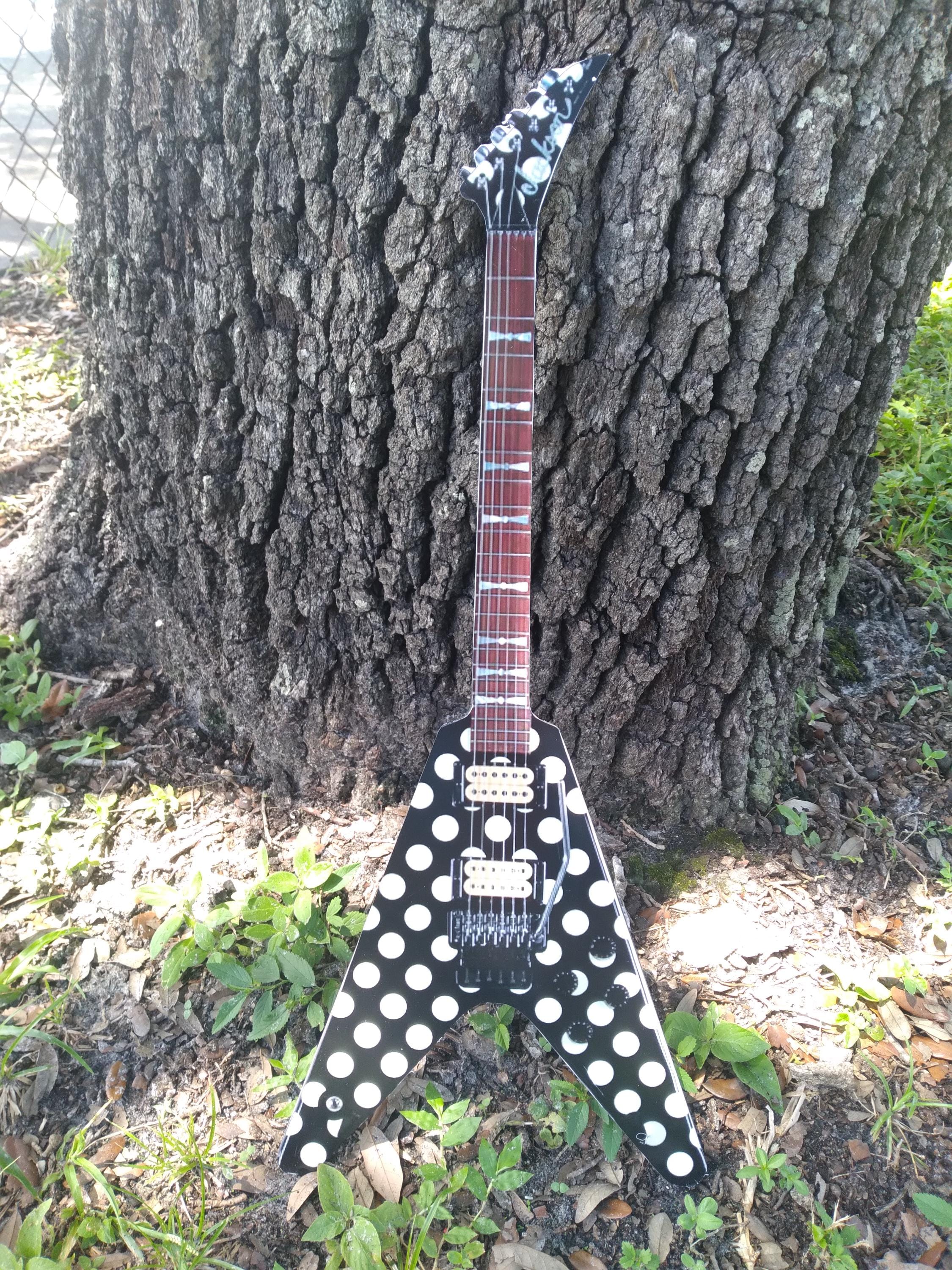 Randy Rhoads Polka Dot V Guitar Wall Hanging Sign - 20