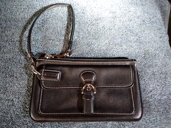 Coach Black Signature Snap Buckle Wristlet - image 1