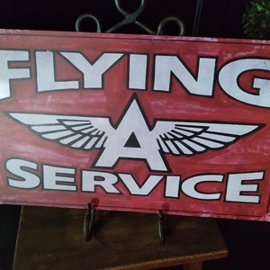 Vintage Flying A Service Sign - Garage Decor - Man Cave - Home/Bar Decor