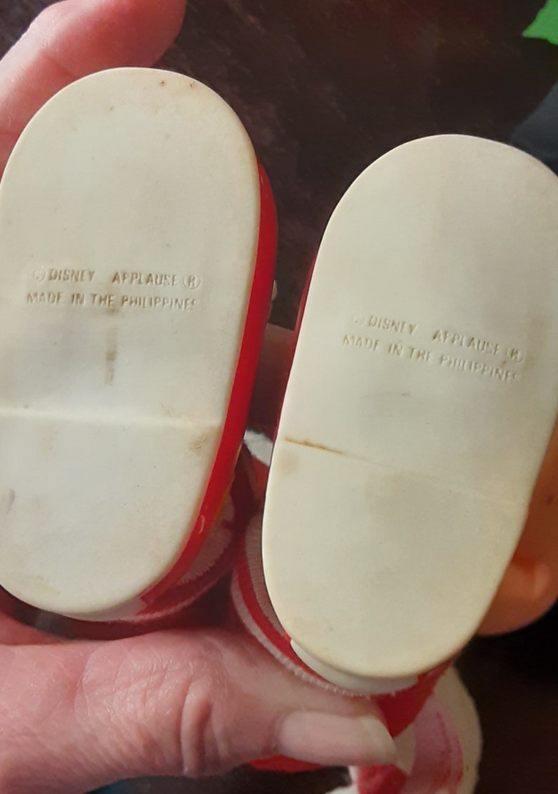 Vintage Applåder Musse och Mimmi Pigg Plyschdockor - 1986 Examensset med 6 bild 6