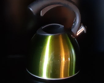 Apfelgrüner Edelstahl-Vintage Pfeifen-Teekessel-Teekanne