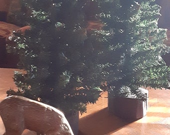 Pair of 14-inch Evergreen Trees Vintage Christmas Trees Christmas Decor Holiday Decor Seasonal Decor