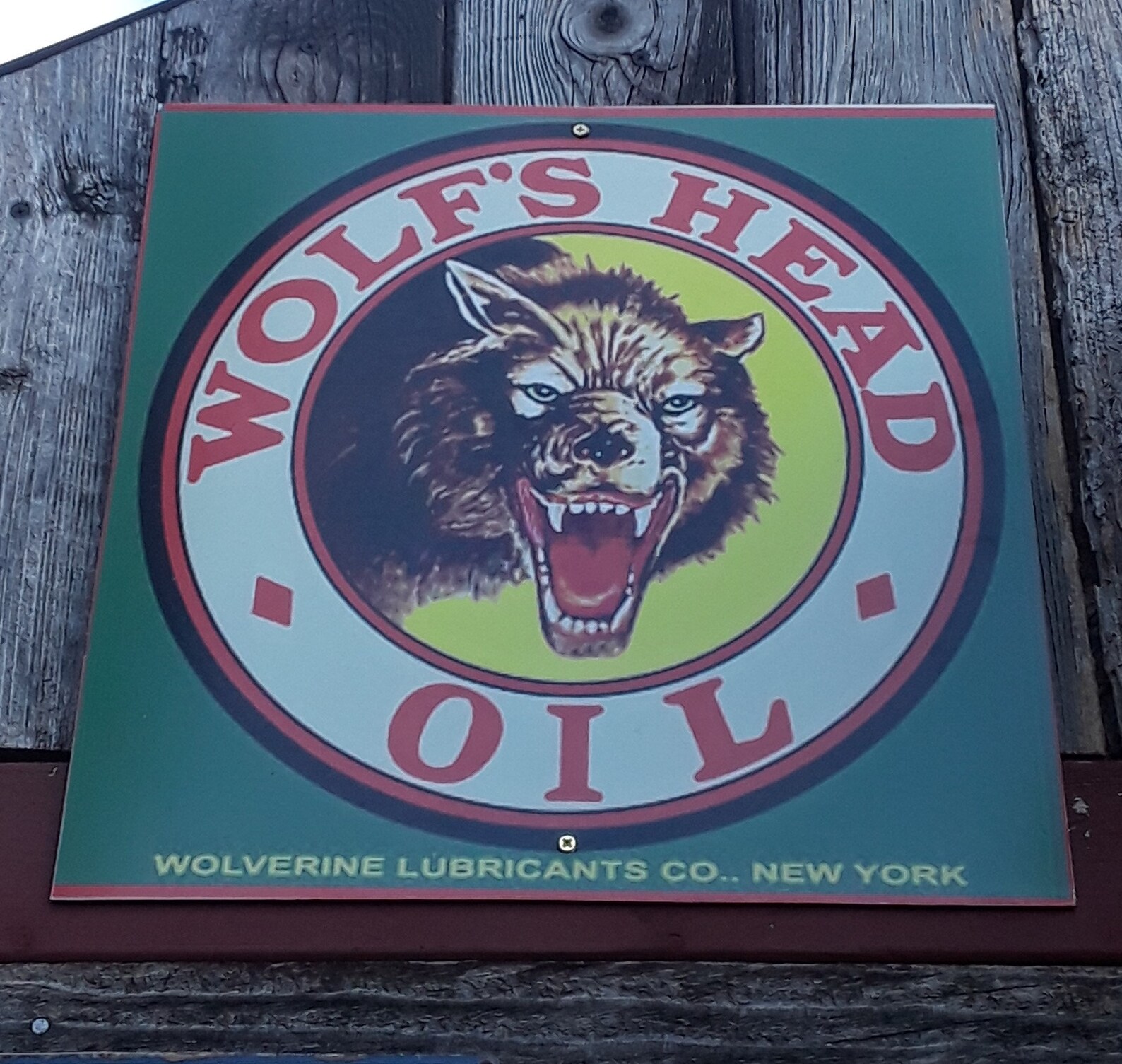 Vintage Wolf's Head Oil Repro Sign Etsy