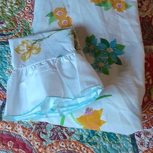 VTG Twin Fitted Sheet and Pillowcase Springmaid Made in USA Twin 2 Piece Sheet Set (NO Flat Sheet) Bed Linens Boho Chic Country Farmhouse