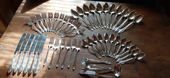 Antique Silverplate Flatware Set 51 Pieces Alvin Patent Molly Stark Pattern Etsy