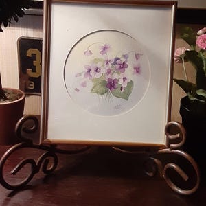 Beautiful Vintage Original Watercolor Signed by the Artist Floral Art Framed