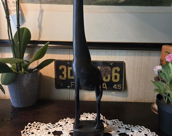 Statua di giraffa in legno intagliato, statuetta intagliata a mano, animali africani saffari