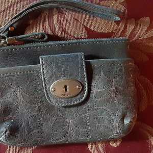 Vintage Fossil, Cartera/pulsera de cuero Carteras Fossil Bolsos de diseñador Carteras