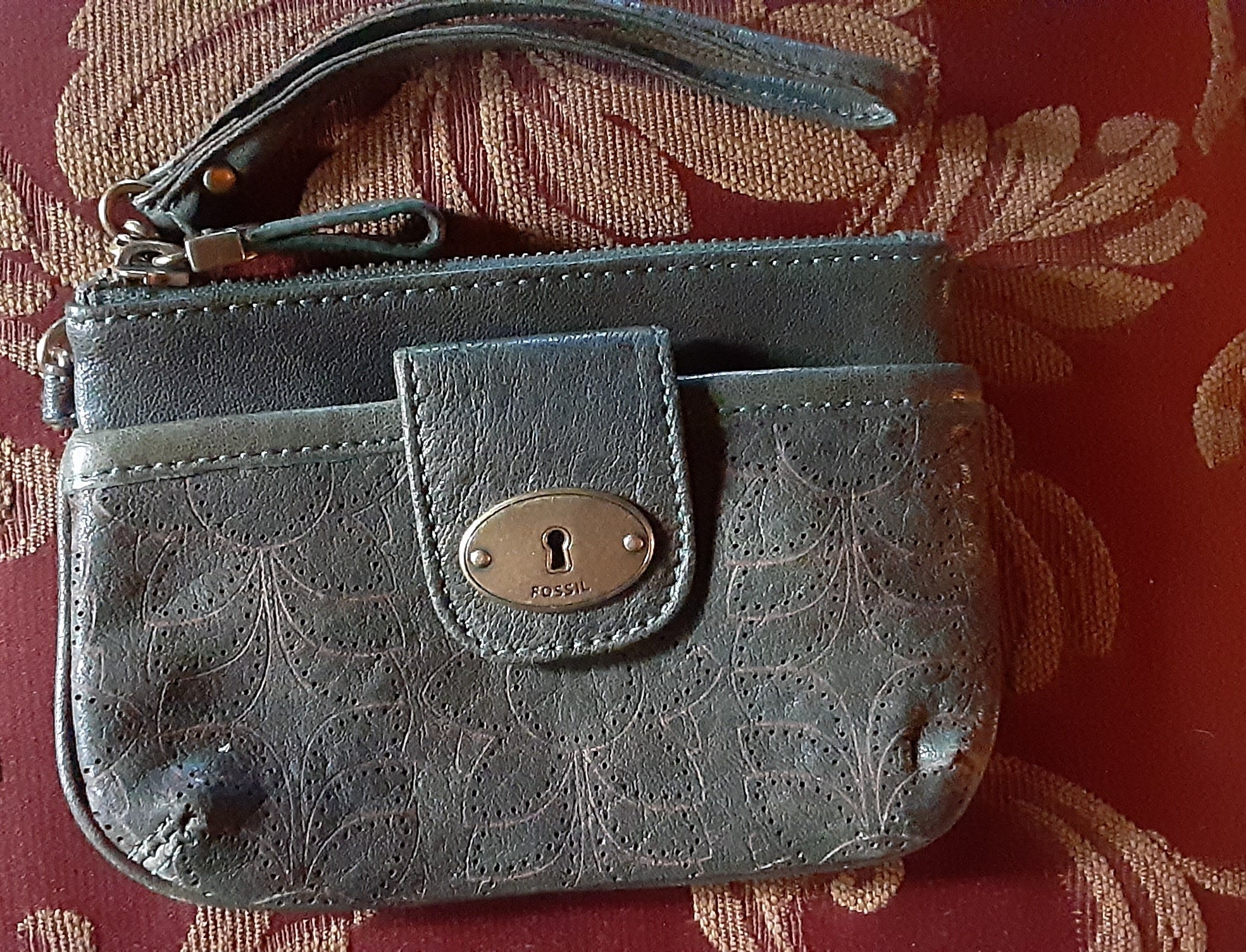 Vintage Fossil Cartera pulsera de cuero Carteras Fossil Bolsos de disenador Carteras Etsy Mexico