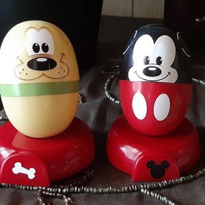 Paar Vintage Disney Springende Bohnen Roly Poly Wobbler Vintage Disney Spielzeug Pluto Mickey Mouse Springende Bohnen Pluto Mickey Mouse Roly Poly
