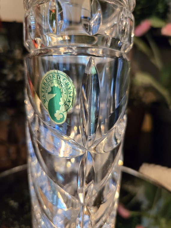 クリスタル花器　ウォーターフォード　 美しいカットクリスタルウォーターフォード花瓶 6インチ ステッカーと