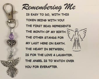 Remember me BIRTHSTONE KEYCHAIN/ ornament! Customized to your personalized liking 2nd option