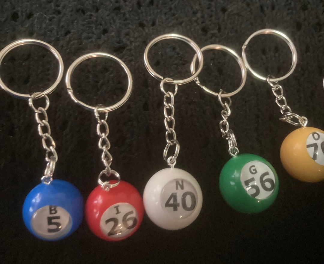Bingo Ball Keychain Etsy