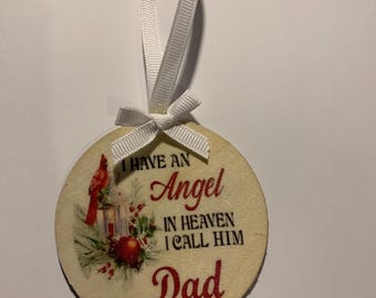 Angel in heaven wooden ornament
