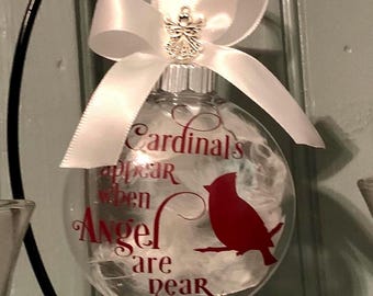 Cardinals appear when angels are near ornament