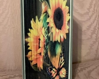 Photo Strip Book folding Art, Sunflower, spring, home decor