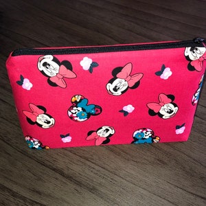 Minnie Mouse Print Triangle Bag - Perfect for Touch-Up Makeup or Toiletries