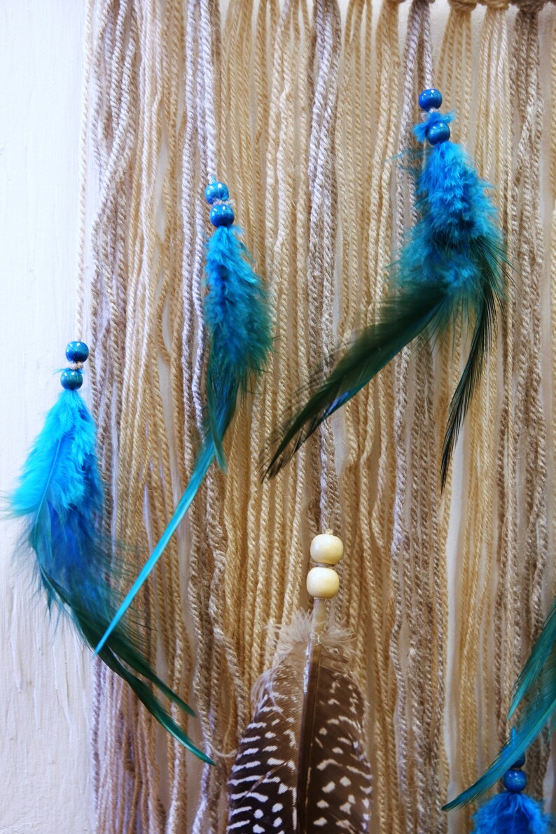 boho-wall-hanging-beige-green-boho-chic-decor-bohemian-etsy