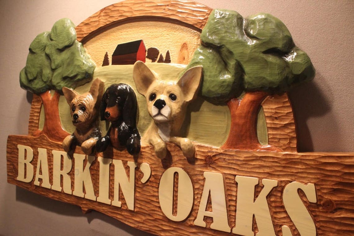 CUSTOM DOG SIGNS Carved Dogs Vet Signs Pet Boarding Signs Pet Carving