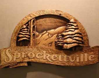 RUSTIC CABIN SIGN | hand carved signs | hand made signs | personalized sign | custom wood sign | rustic wooden sign | home sign | house sign