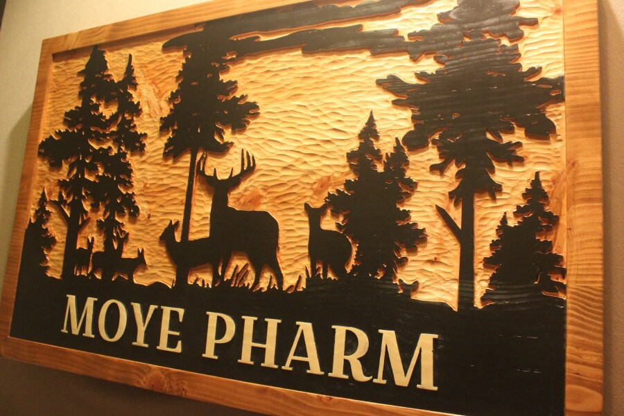 Rustic Animal Sign RUSTIC WOODEN SIGN | Deer Sign | Rustic Cabin Sign | Hand Carved Sign ...