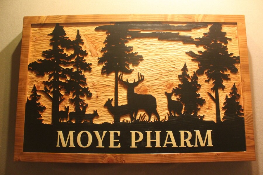 Rustic Animal Sign RUSTIC WOODEN SIGN | Deer Sign | Rustic Cabin Sign | Hand Carved Sign ...