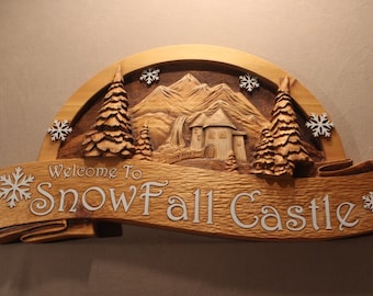 CARVED WELCOME SIGNS | personalized signs | rustic wood signs | carved wooden signs | hand carved signs | vacation home signs | cabin signs