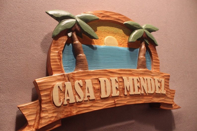 Custom Carved Wood Signs, Beach Home Signs, Palm Tree Signs, Ocean Home Signs, Vacation Home