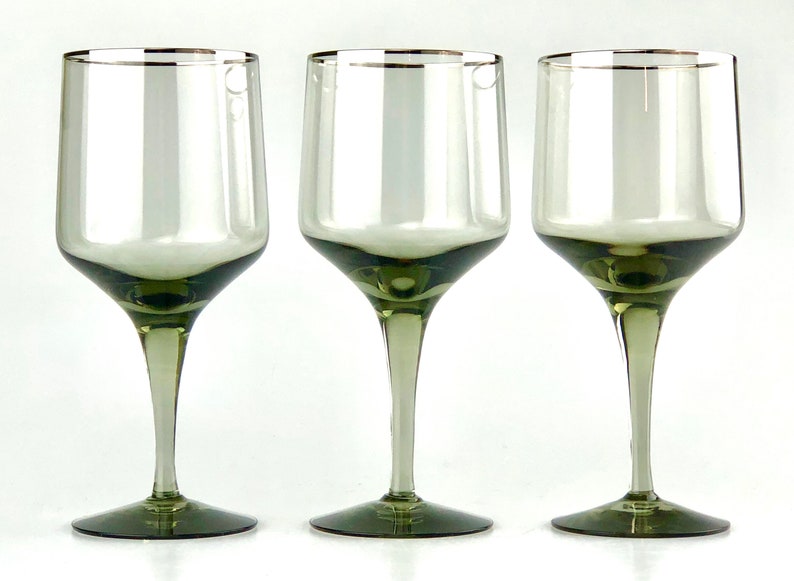 Vintage Wine Glasses Orrefors Ethereal Claret Smoke Glass Etsy