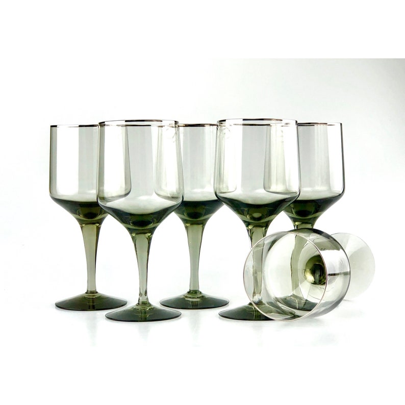 Vintage Wine Glasses Orrefors Ethereal Claret Smoke Glass Etsy