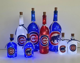 Chicago Cubs Lights. Chicago Cubs lighted bottles. Chicago Cubs gifts. Chicago Cubs light up bottle