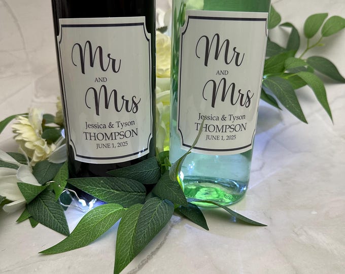 Personalized Bottle Labels for Wedding & Bridal | Wine and Liquor Custom Stickers | Table decor | Shower Gift | Proposal | Reception Favor