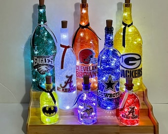 CUSTOM ORDERS - Message before ordering. Unique gift idea. Lighted bottles. Bridal shower gift. Wedding idea. Bridal shower. Bridal party.