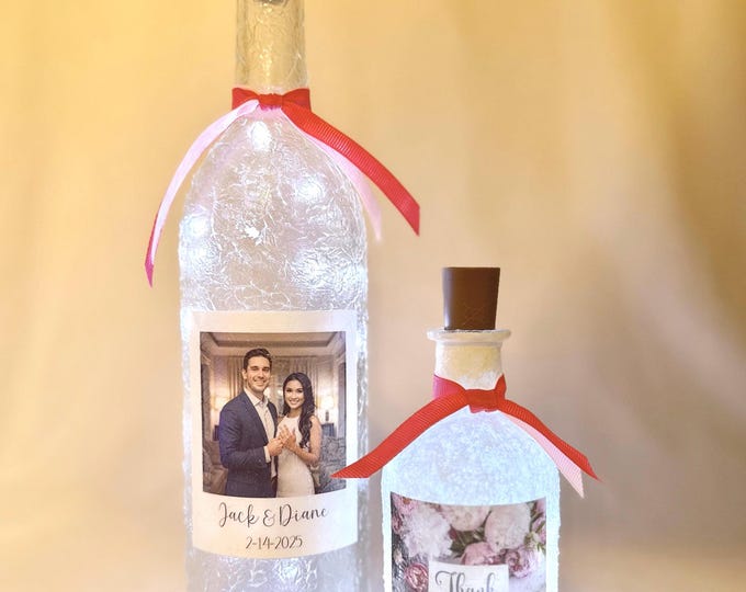 Bottle Labels | Customized Stickers for Weddings, Centerpieces, Keepsakes & Home accent | Personalized Favors | Reception Table Place Card