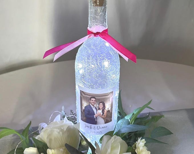 Weddings, Events, & Lighted Bottle Custom Labels Personalized Stickers | Stickers for Wine Bottle Gifts and Reception Table Number Markers
