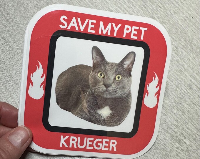 Photograph Pet Notification door/window sticker | Personalized for Rescue in case of Emergency | Customized for your dog, cat, etc |
