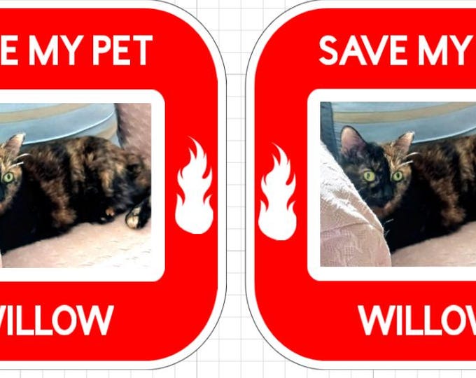 Photograph Pet Notification door/window sticker | Personalized for Rescue in case of Emergency | Customized for your dog, cat, etc |