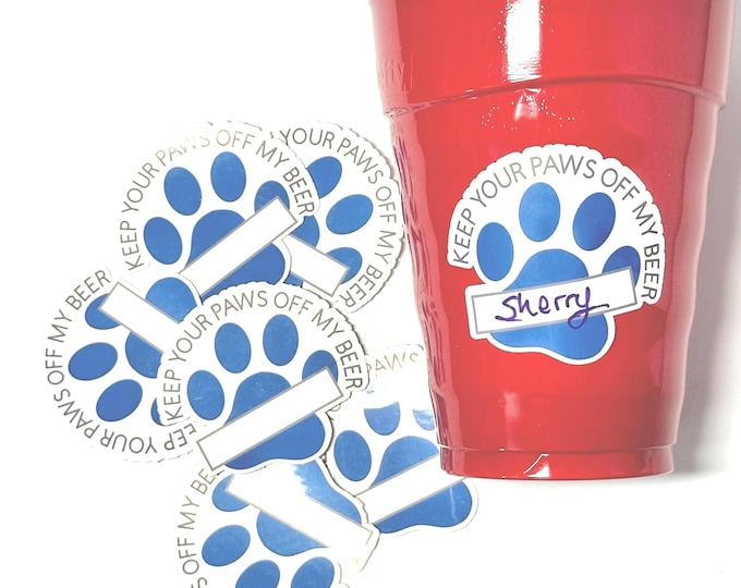 Party favor. Cup name tag. Keep track of your beer or cocktail. Party drink tag. Customizable. Party favors. Tag to mark your party cup