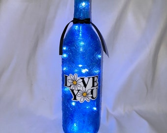 Love You lightup bottles. Lighted bottle Love You bottles. Lighted wine bottles. Gift for significant other. Gift for mom.