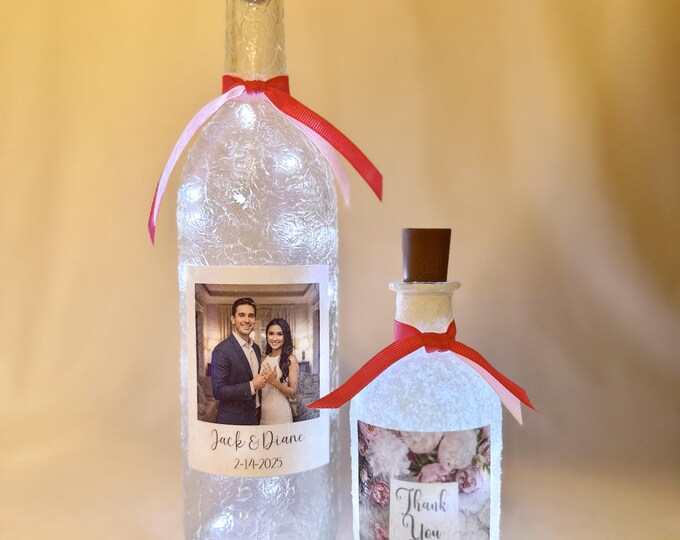 Bottle Labels | Customized Stickers for Weddings, Centerpieces, Keepsakes & Home accent | Personalized Favors | Reception Table Place Card